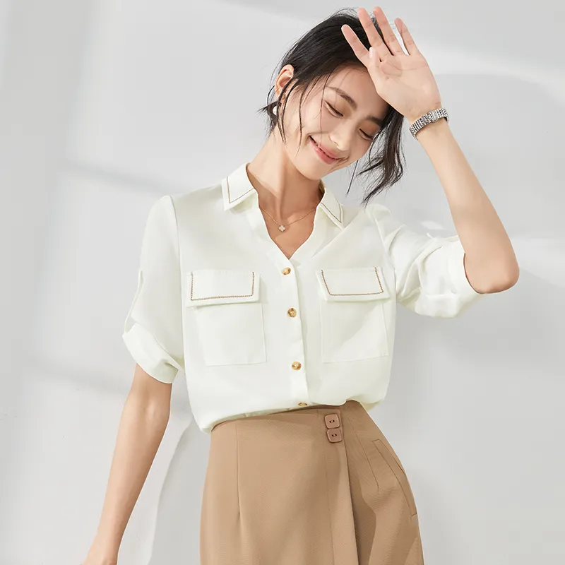 Mambe Shirts Women's White-2