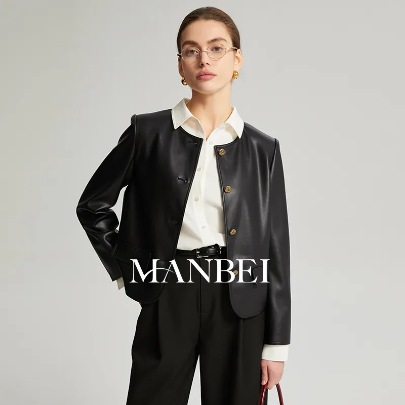 Mambe Leather Jacket Women's Black-2