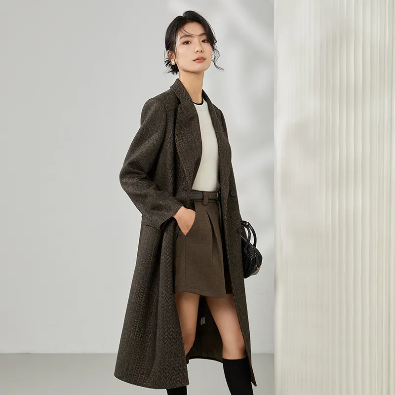 Mambe Trench Coat Women's Latte Coffee-5