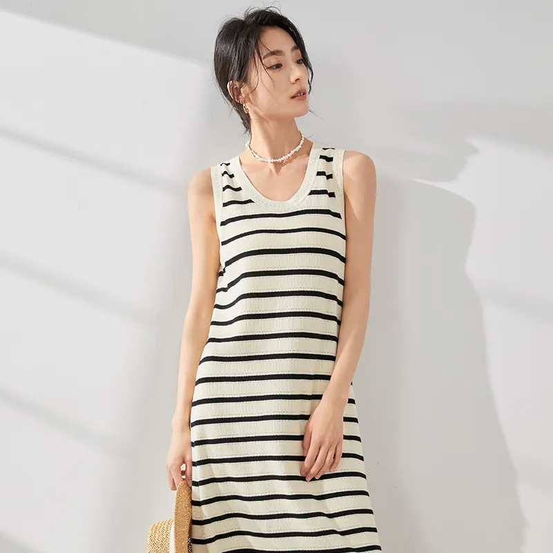 Mambe Sleeveless Dress Women's Beige-4