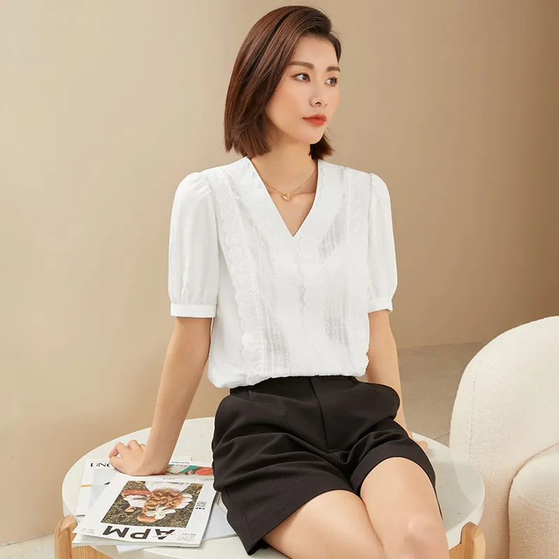 Mambe Shirts Women's White-2