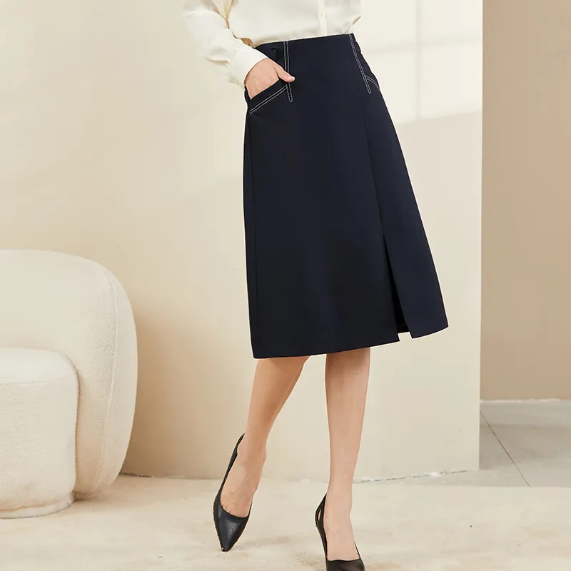 Mambe Casual Long Skirt Women's Dark Cyan-3