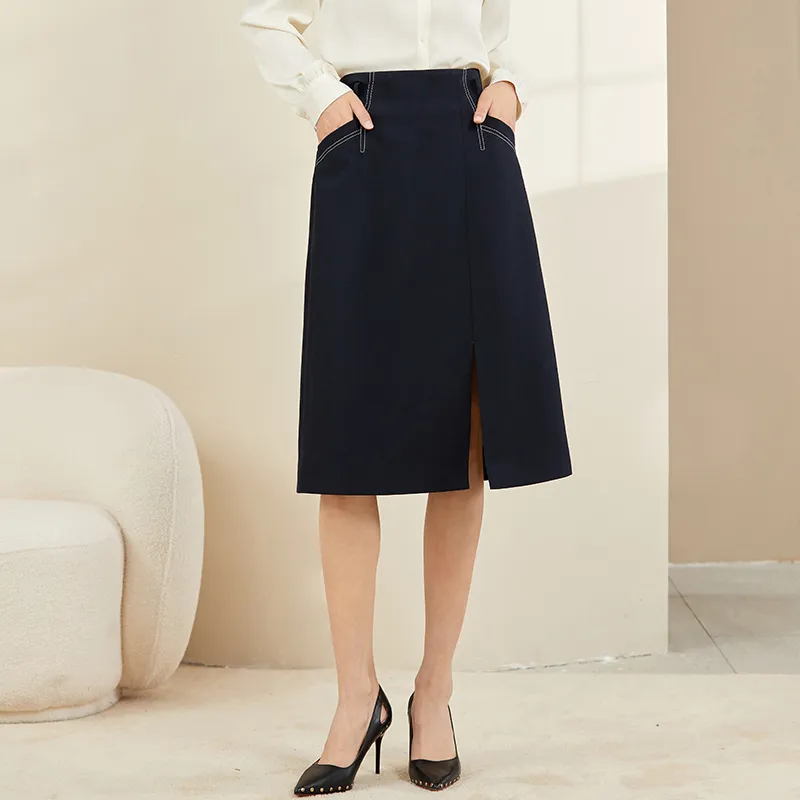 Mambe Casual Long Skirt Women's Dark Cyan-1