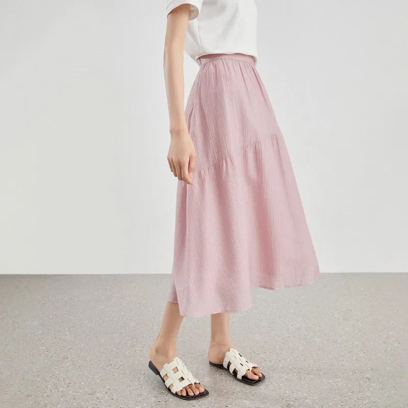 Mambe Casual Long Skirt Women's Pink-4