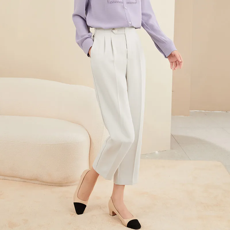 Mambe Casual Pants Women's Milkshake White-3