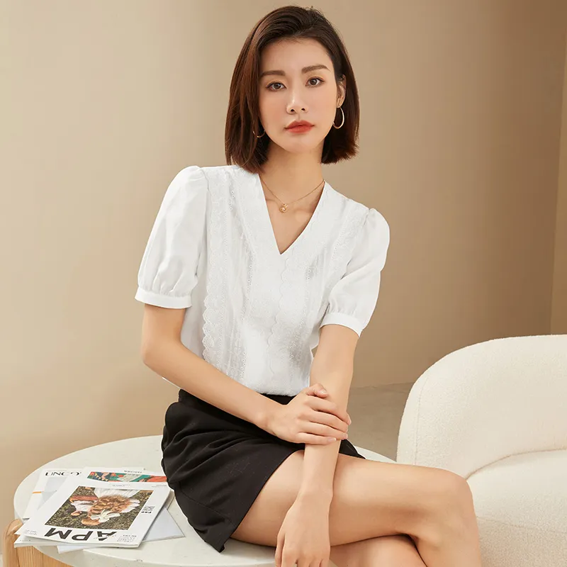 Mambe Shirts Women's White-1