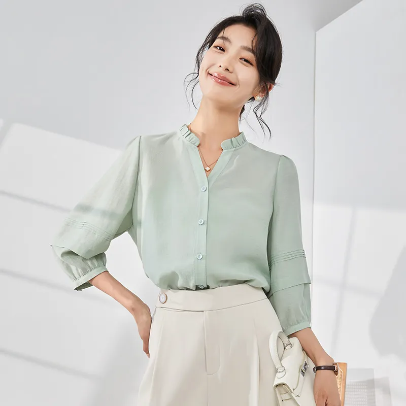 Mambe Shirts Women's Laurel Green-5