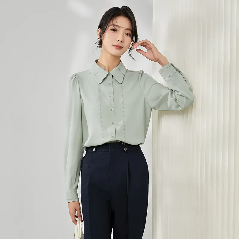 Mambe Shirts Women's Gray Green-4