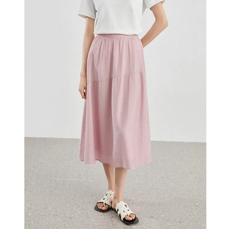 Mambe Casual Long Skirt Women's Pink-2