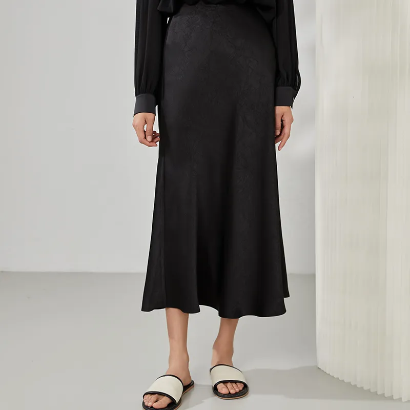 Mambe Casual Long Skirt Women's Black-2