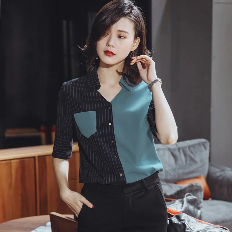 Mambe Shirts Women's Navy Blue-2