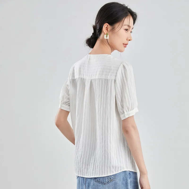Mambe Shirts Women's White-2