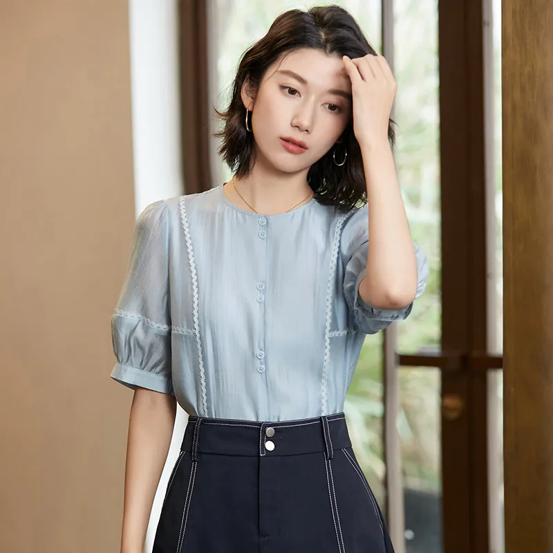 Mambe Shirts Women's Sky Blue-4