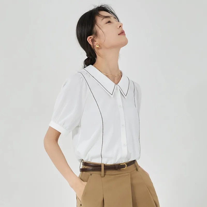 Mambe Shirts Women's White-3