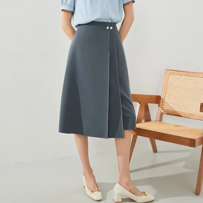 Mambe Casual Long Skirt Women's Tea Cyan-4