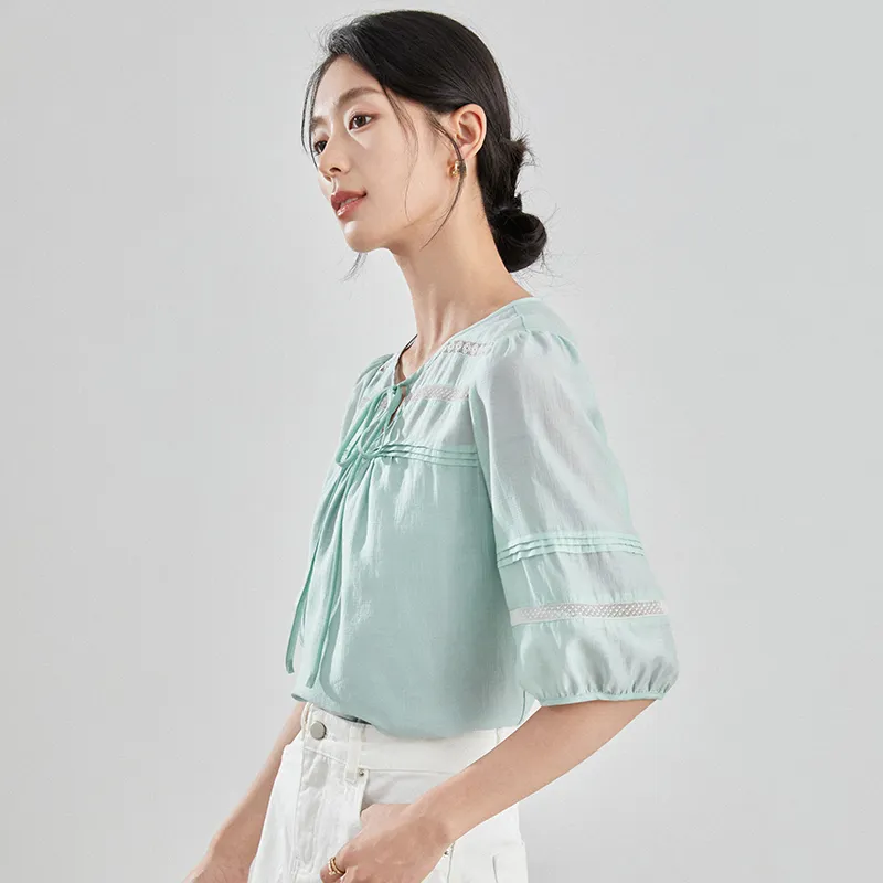 Mambe Shirts Women's Light Gray Blue-2