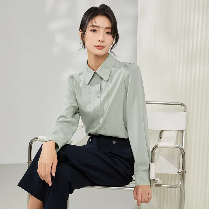Mambe Shirts Women's Gray Green-2