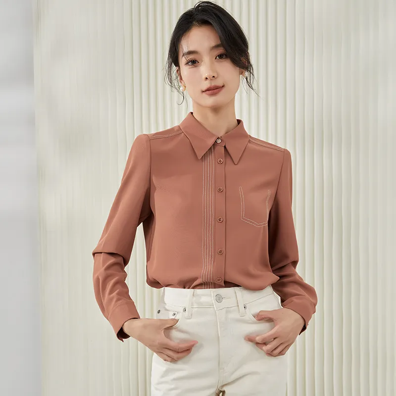 Mambe Shirts Women's Brick Red-4