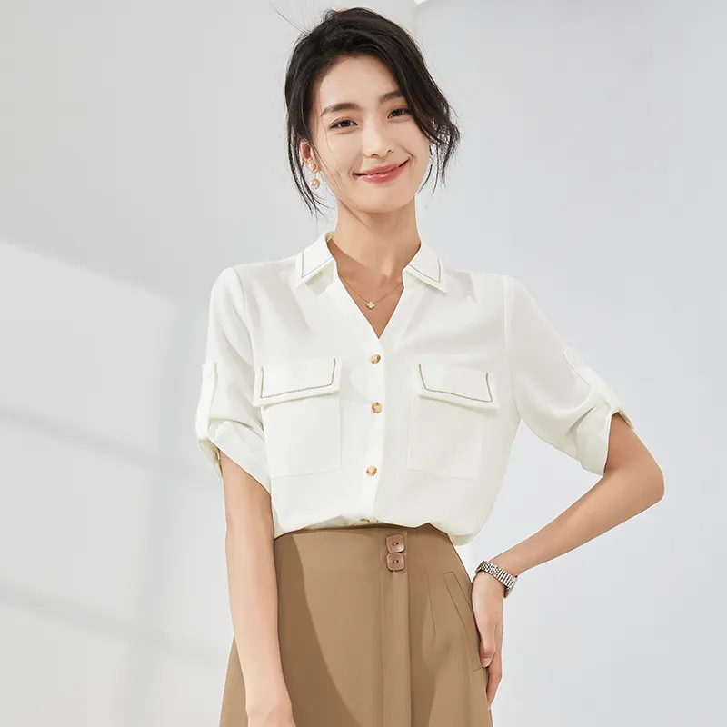 Mambe Shirts Women's White-3