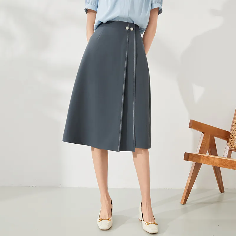 Mambe Casual Long Skirt Women's Tea Cyan-2
