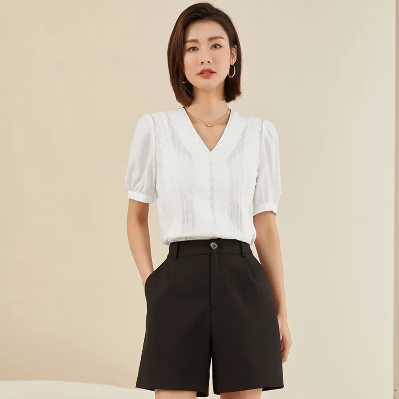 Mambe Shirts Women's White-3