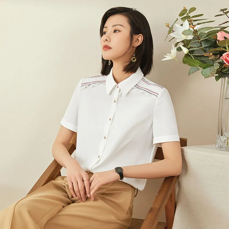 Mambe Shirts Women's White-4