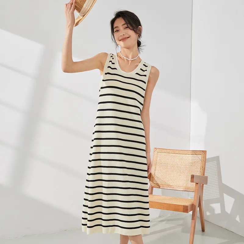Mambe Sleeveless Dress Women's Beige-3