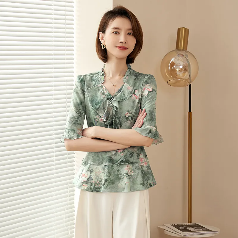 Mambe Shirts Women's Pea Green-4