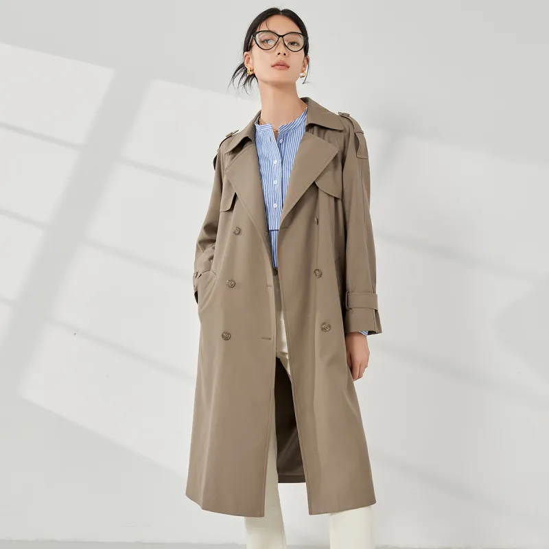 Mambe Trench Coat Women's Khaki-3
