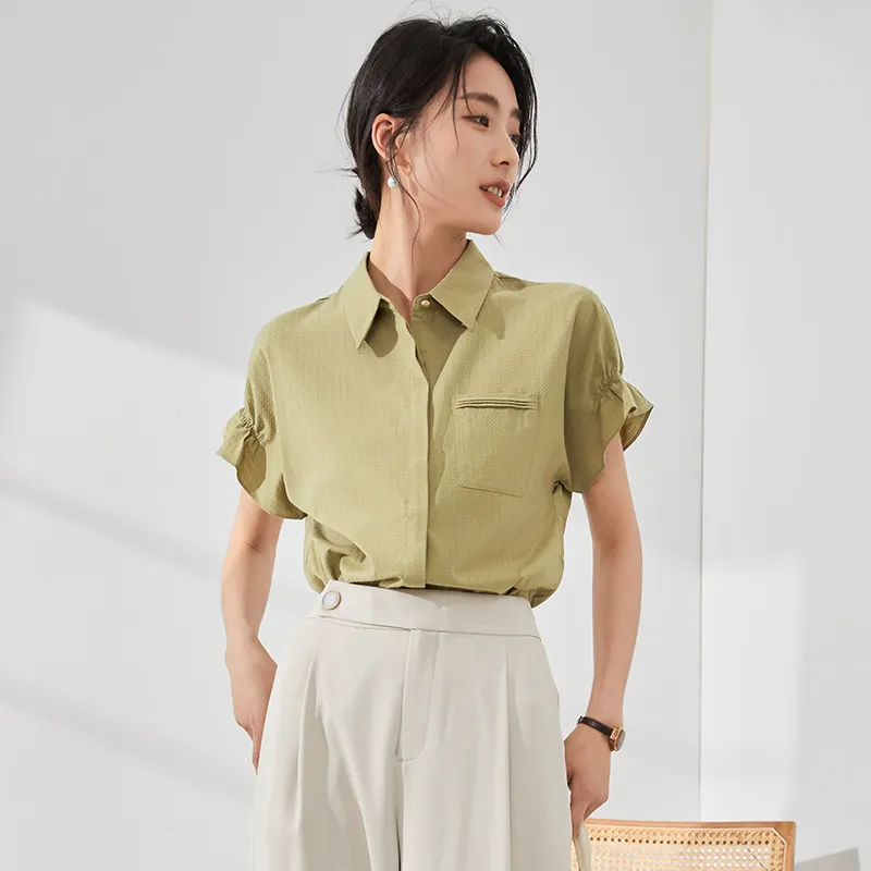 Mambe Shirt Women's Avocado Green-3
