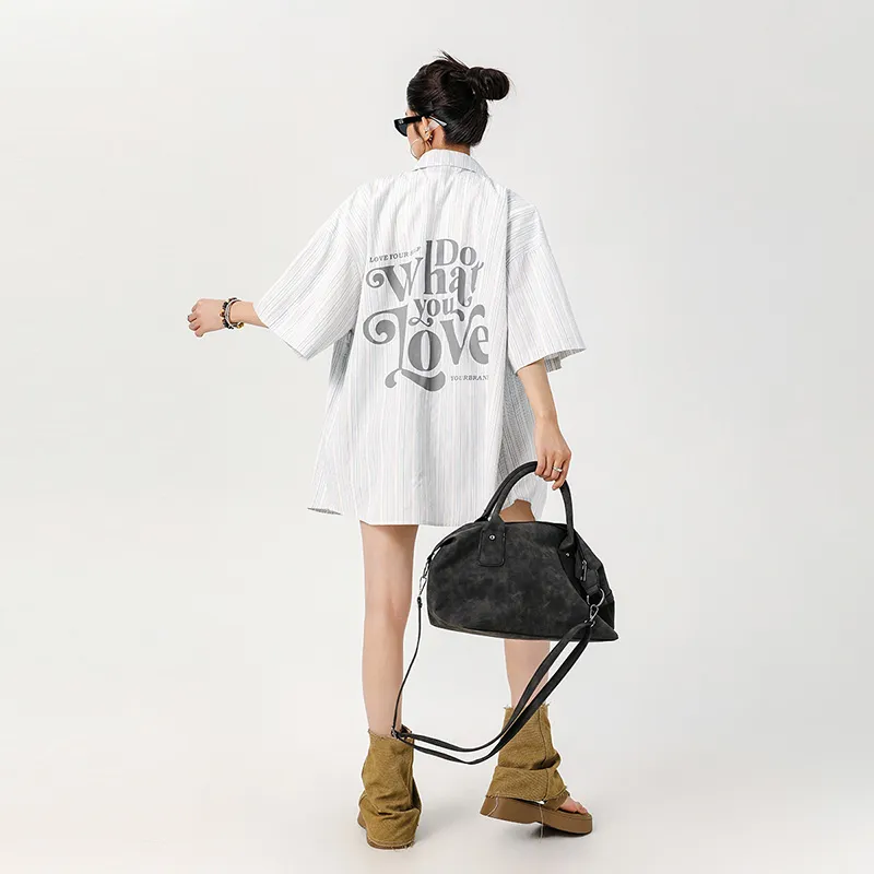 VIPGOOSE Shirts Unisex Gray Stripes-3