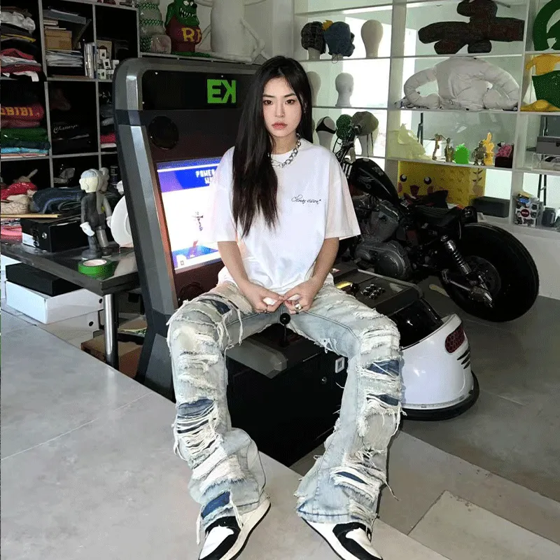 VIPGOOSE Jeans Unisex Blue-5