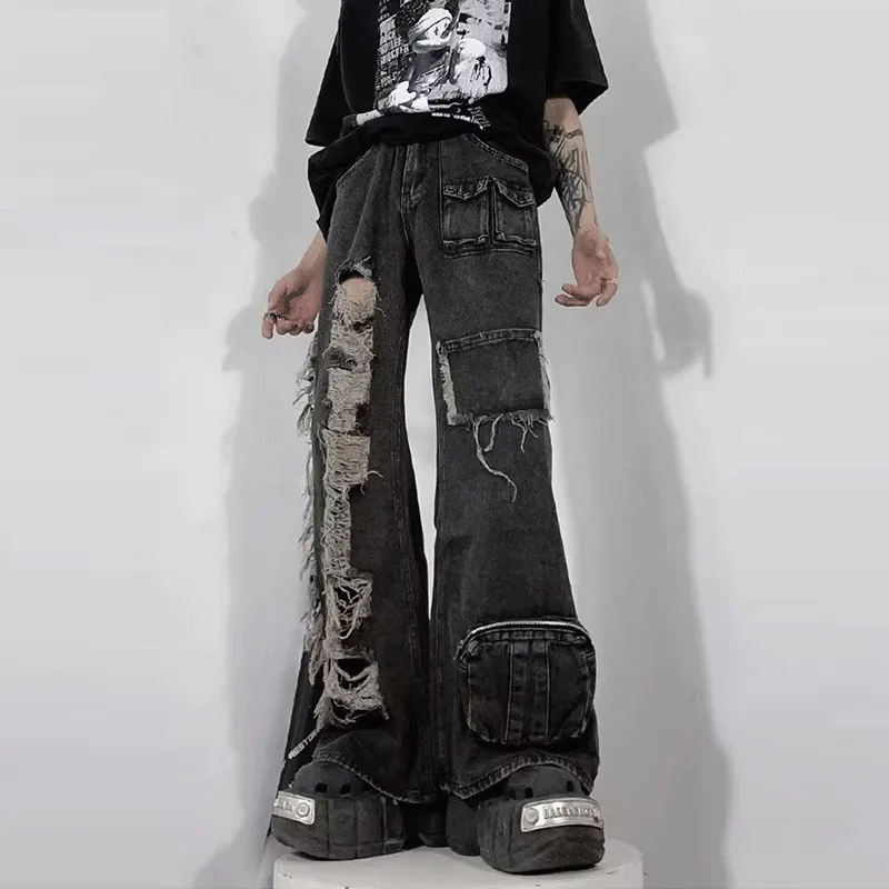 VIPGOOSE Jeans Unisex Black-2