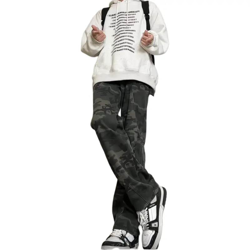 VIPGOOSE Jeans Unisex Earth Yellow Camouflage-3