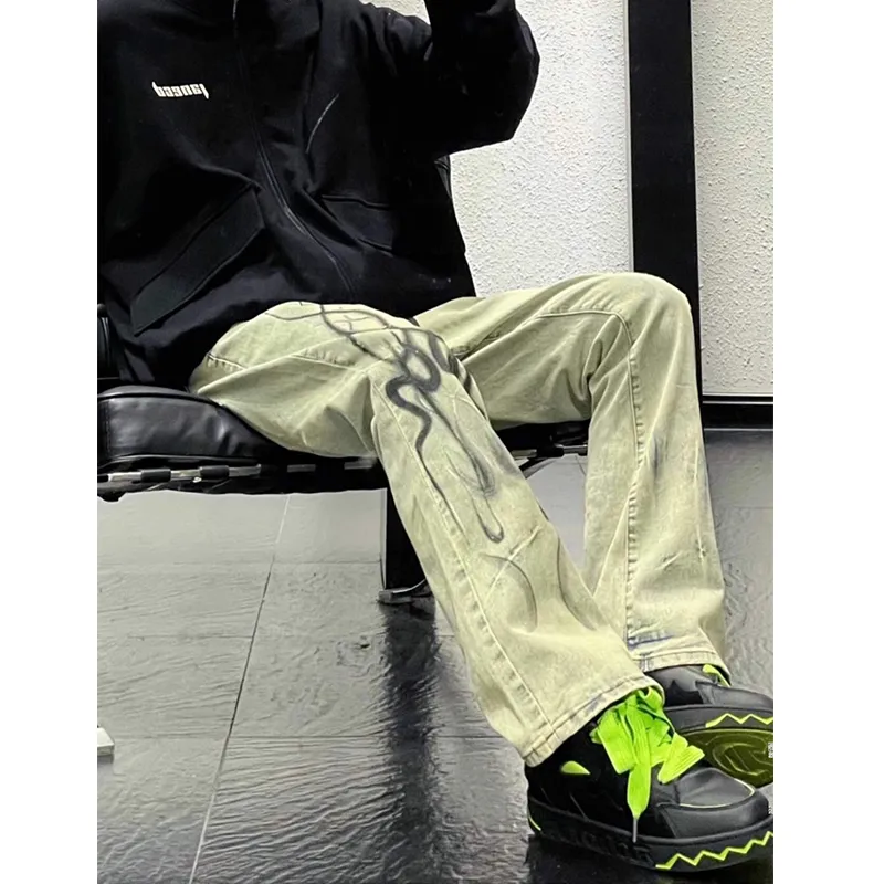 VIPGOOSE Jeans Unisex Yellow Mud ☆☆☆☆☆-2