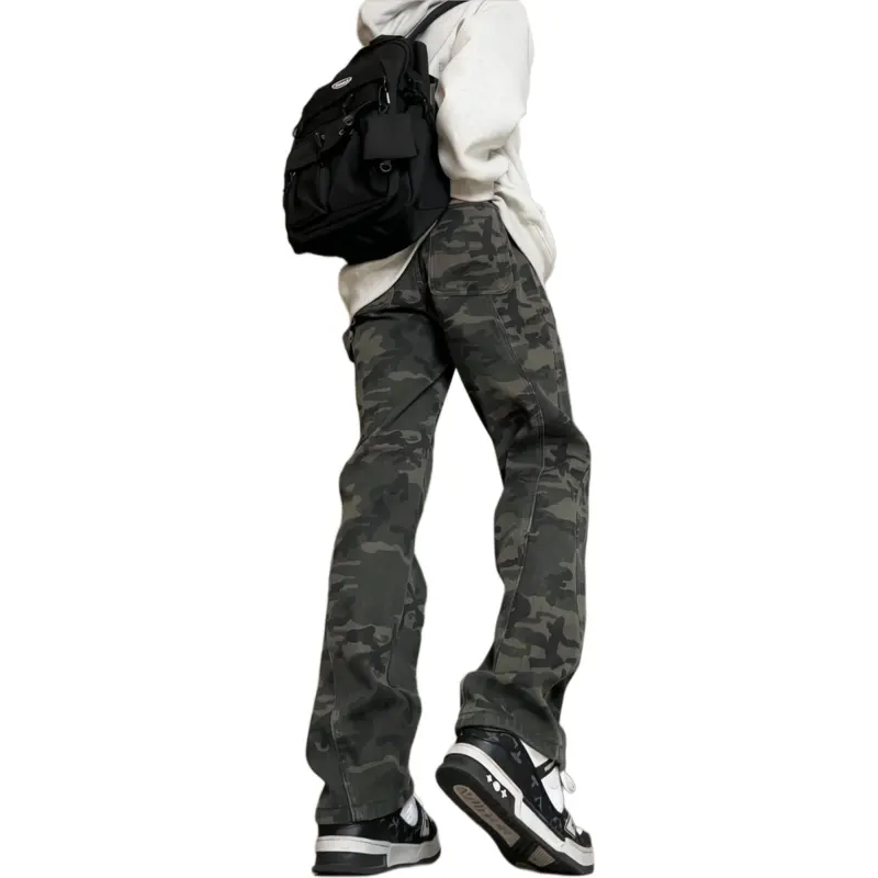 VIPGOOSE Jeans Unisex Earth Yellow Camouflage-1