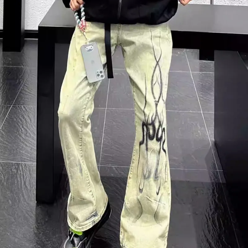 VIPGOOSE Jeans Unisex Yellow Mud ☆☆☆☆☆-4