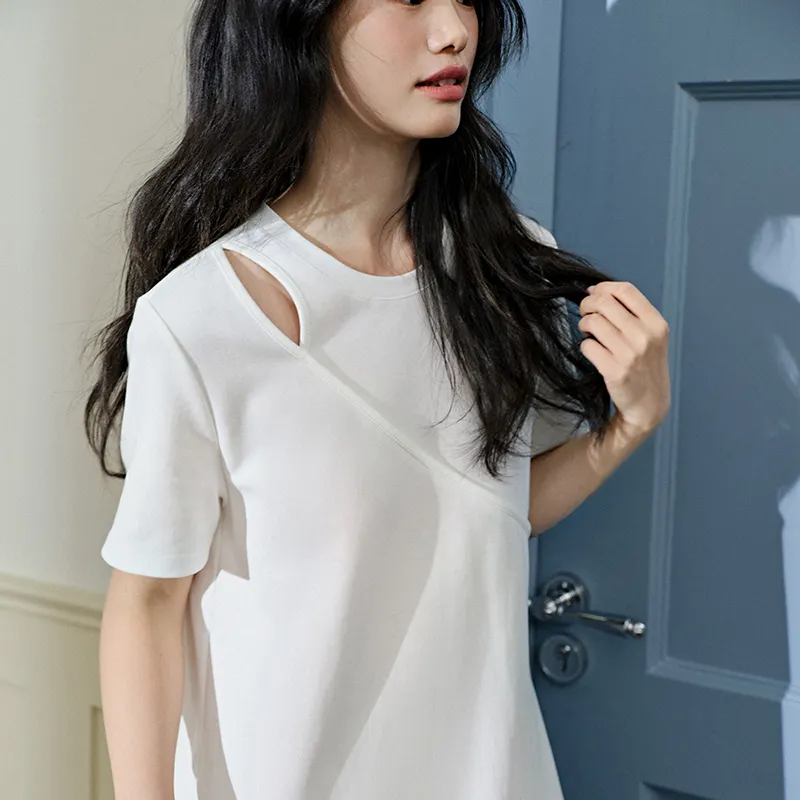 KUOSE Short Sleeved Dress Women's White-6