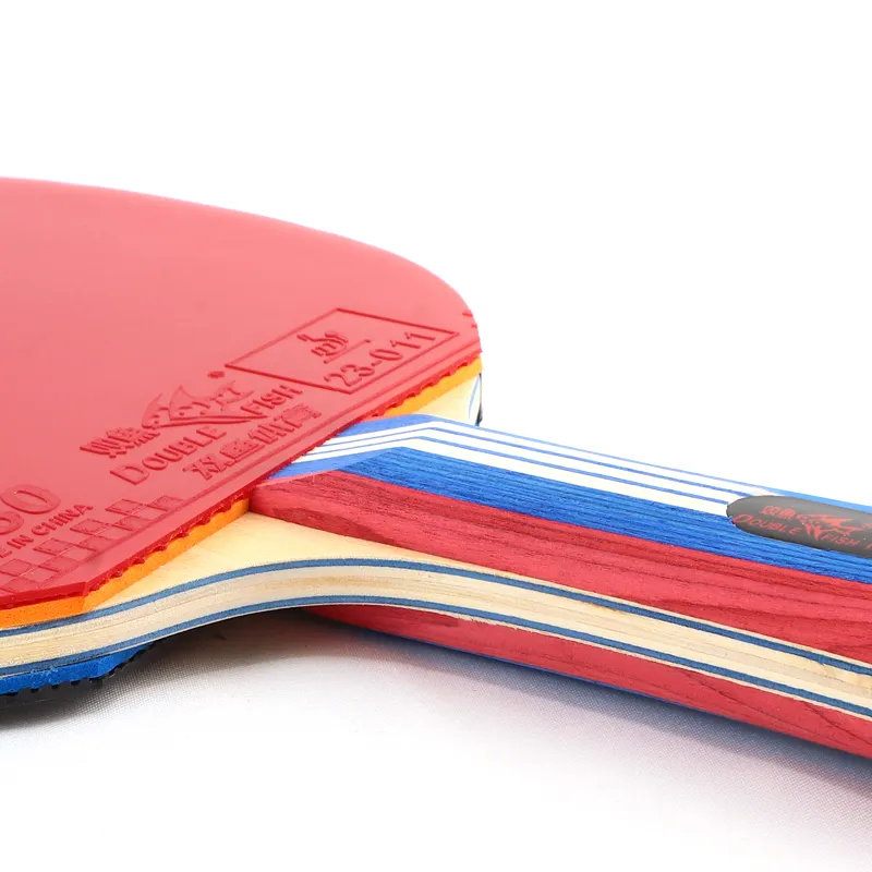 DOUBLEFISH All Wood Ping Pong Paddles Unisex Red Blue Double Beat-2