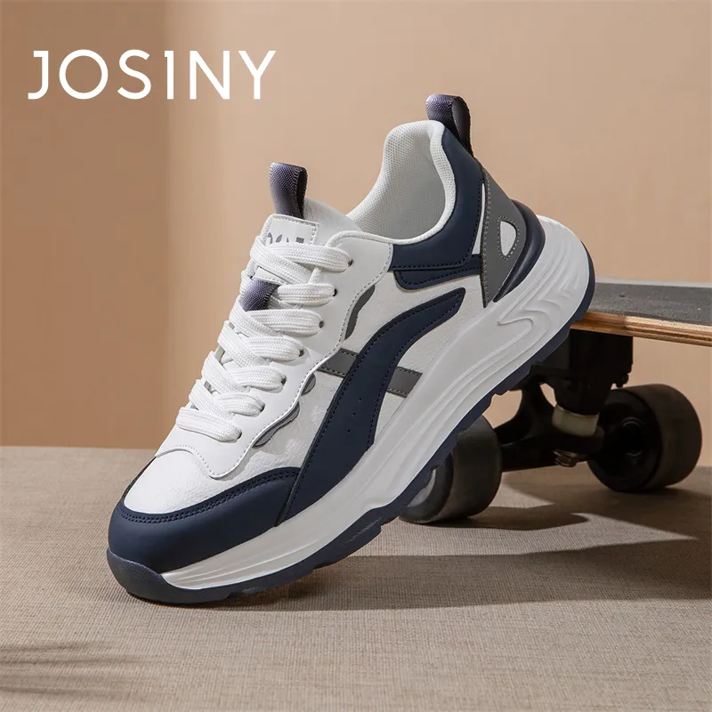 JOSINY Blue Cortez Shoes Low Top Casual Shoes Men's White Blue-4