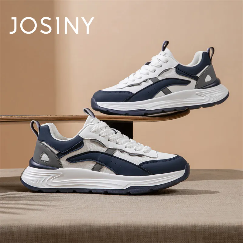 JOSINY Blue Cortez Shoes Low Top Casual Shoes Men's White Blue-5