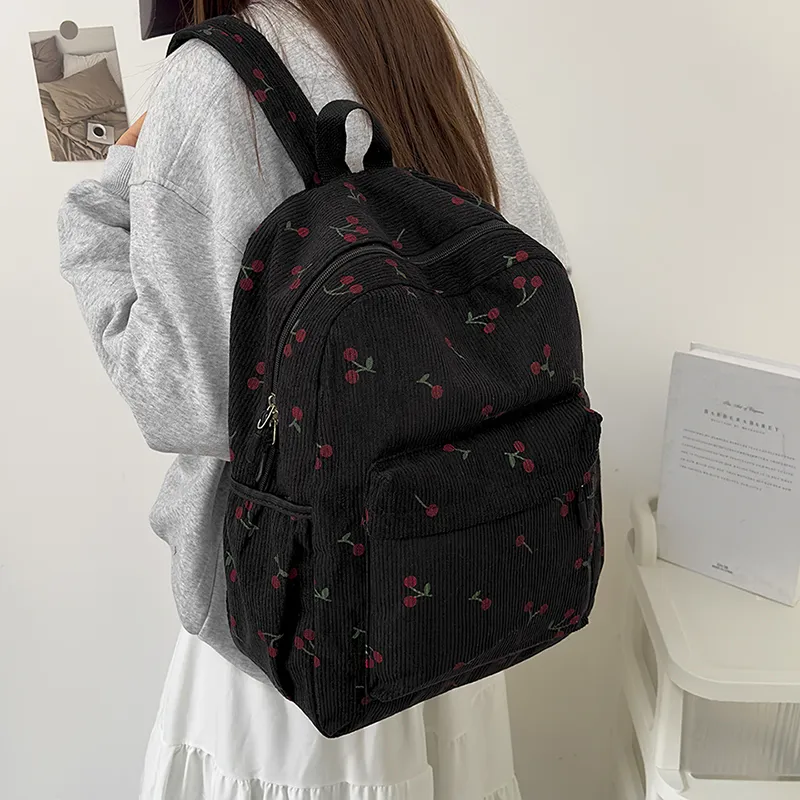 Kewuku Corduroy Backpack Regular Unisex Multicolor-7