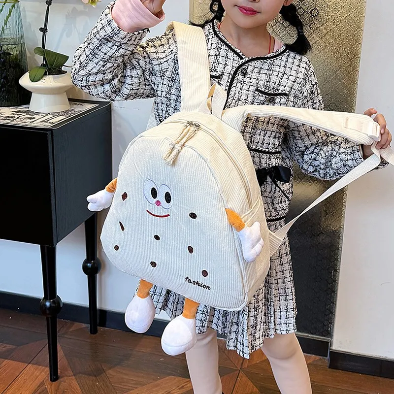 Kewuku Corduroy Backpack Women's White-3