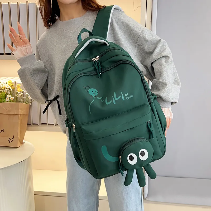 Kewuku Nylon Fabric Backpack Regular Unisex Multicolor-19