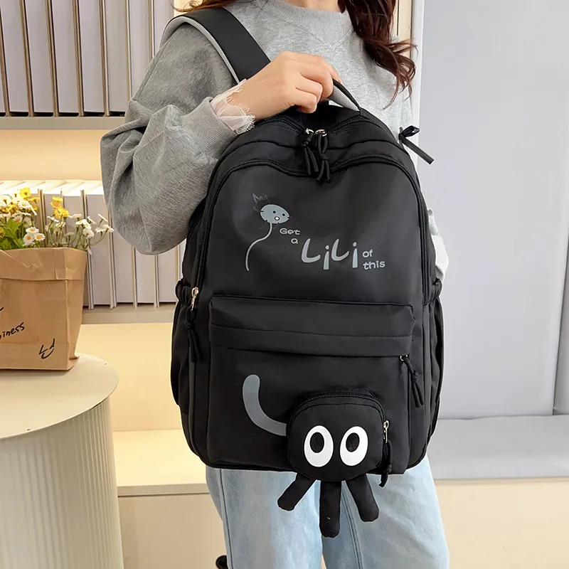 Kewuku Nylon Fabric Backpack Regular Unisex Multicolor-6