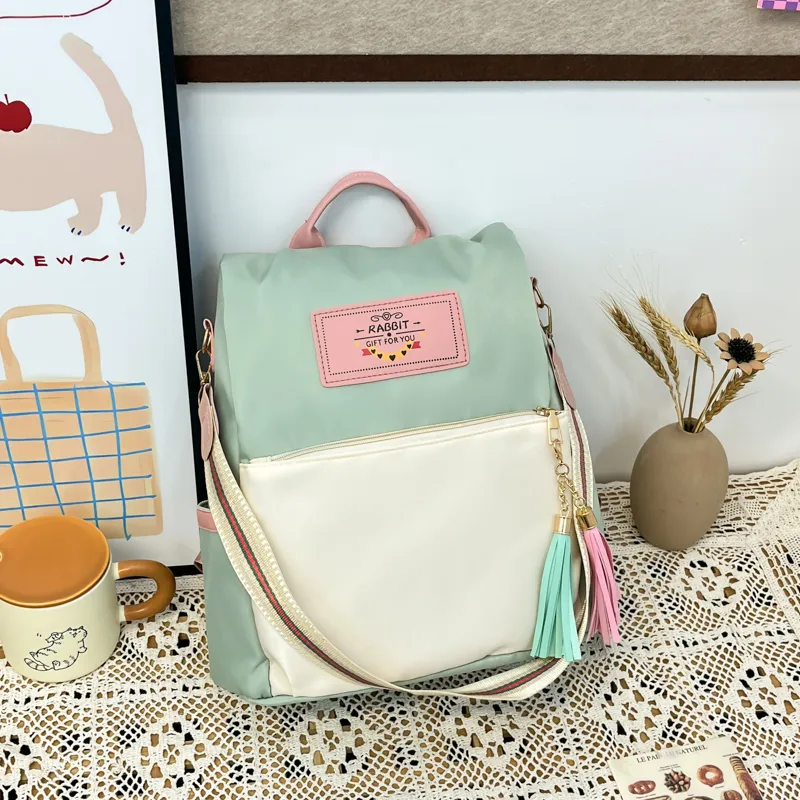 Kewuku Nylon Backpack Unisex Multicolor-12
