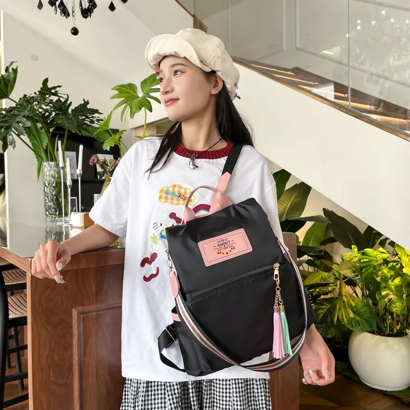 Kewuku Nylon Backpack Unisex Multicolor-9