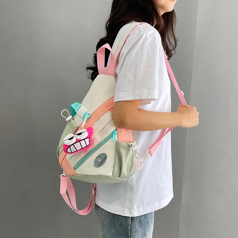 Kewuku Nylon One Shoulder Crossbody Backpack Women's Multicolor-4