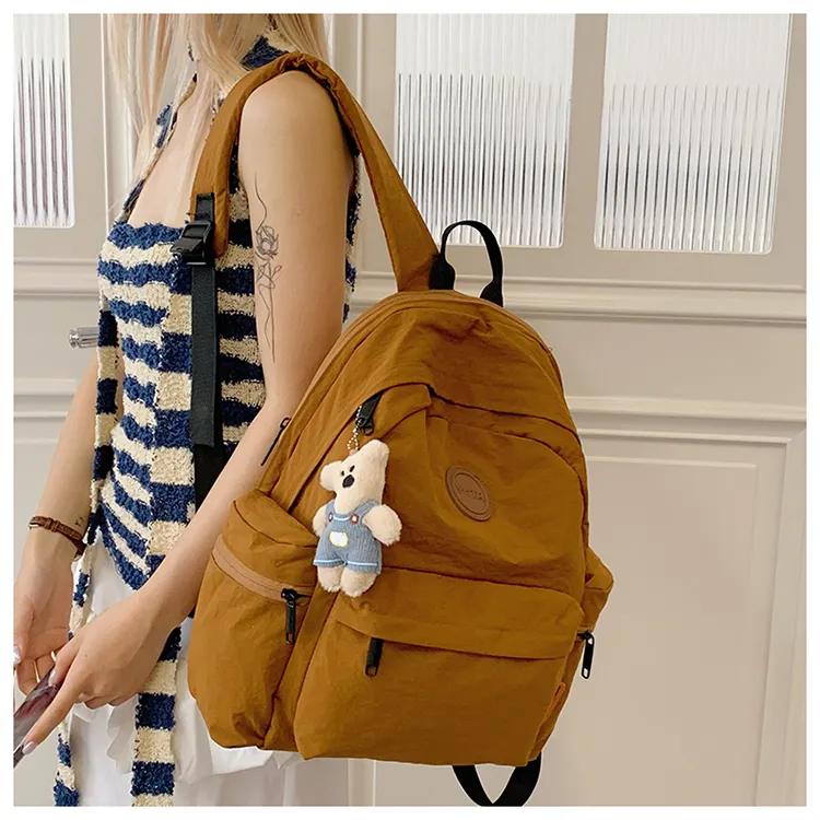 Kewuku Nylon Fabric Backpack Unisex Multicolor-11