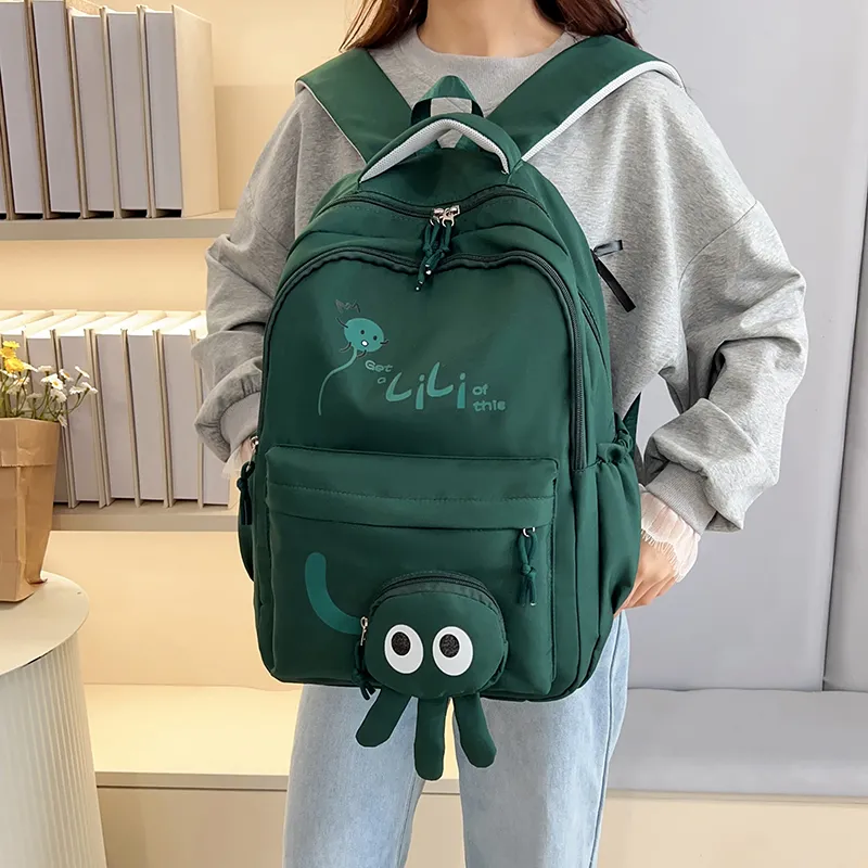 Kewuku Nylon Fabric Backpack Regular Unisex Multicolor-18